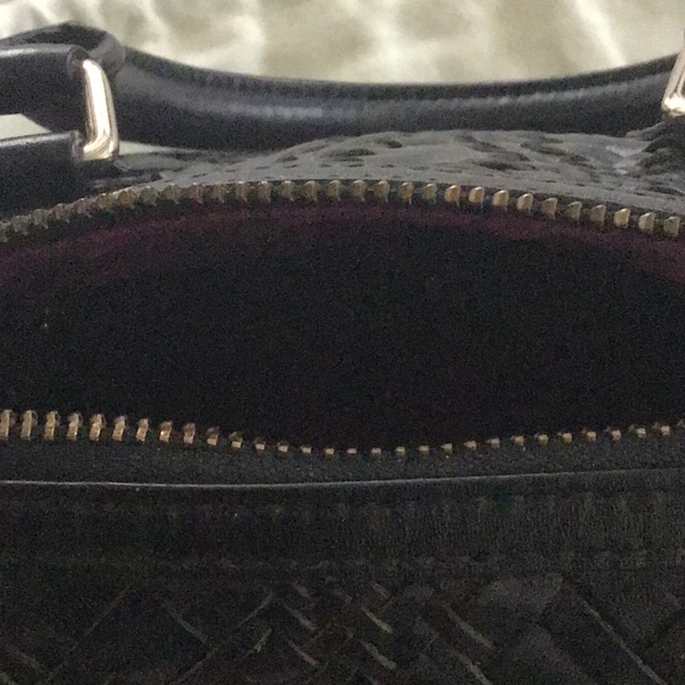 Cole Haan Black Leather Crossbody Bag NWT Jade Optical Weave - Picture 5 of 8